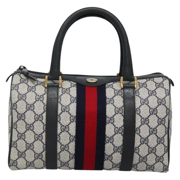 Gucci Sherry Navy Canvas Travel Bag (Pre-Owned) - Picture 1 of 16